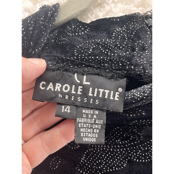 Vintage Black Dress Size 14 Maxi Sleeveless Whimsigoth Elegant Velvet Mock Neck - Picture 8 of 12